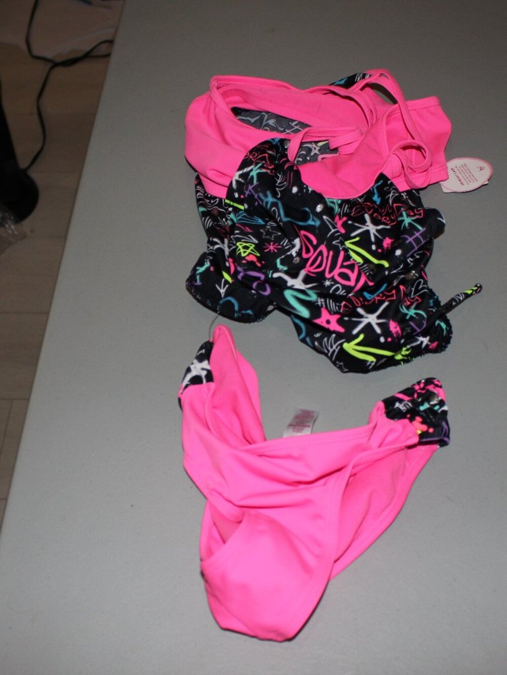Multi Color 2 Pcs Justice  Tankini Swimsuit Size 12